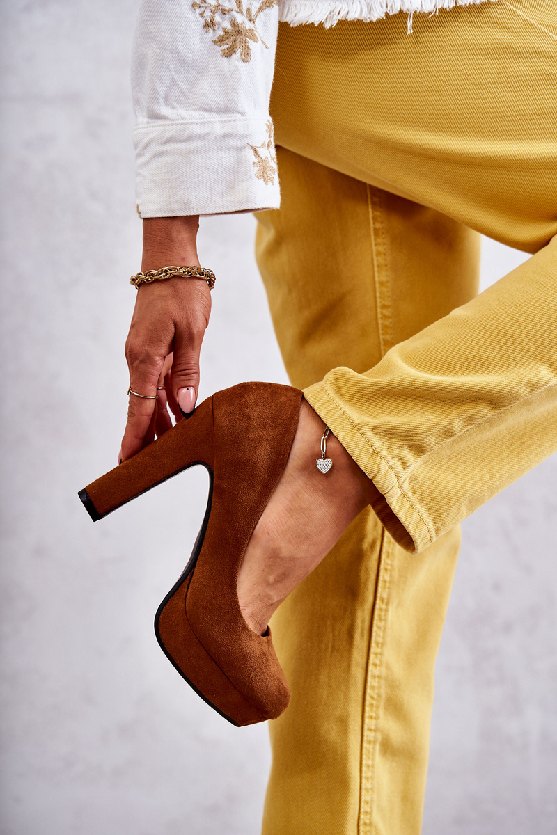 Camel suede outlet pumps