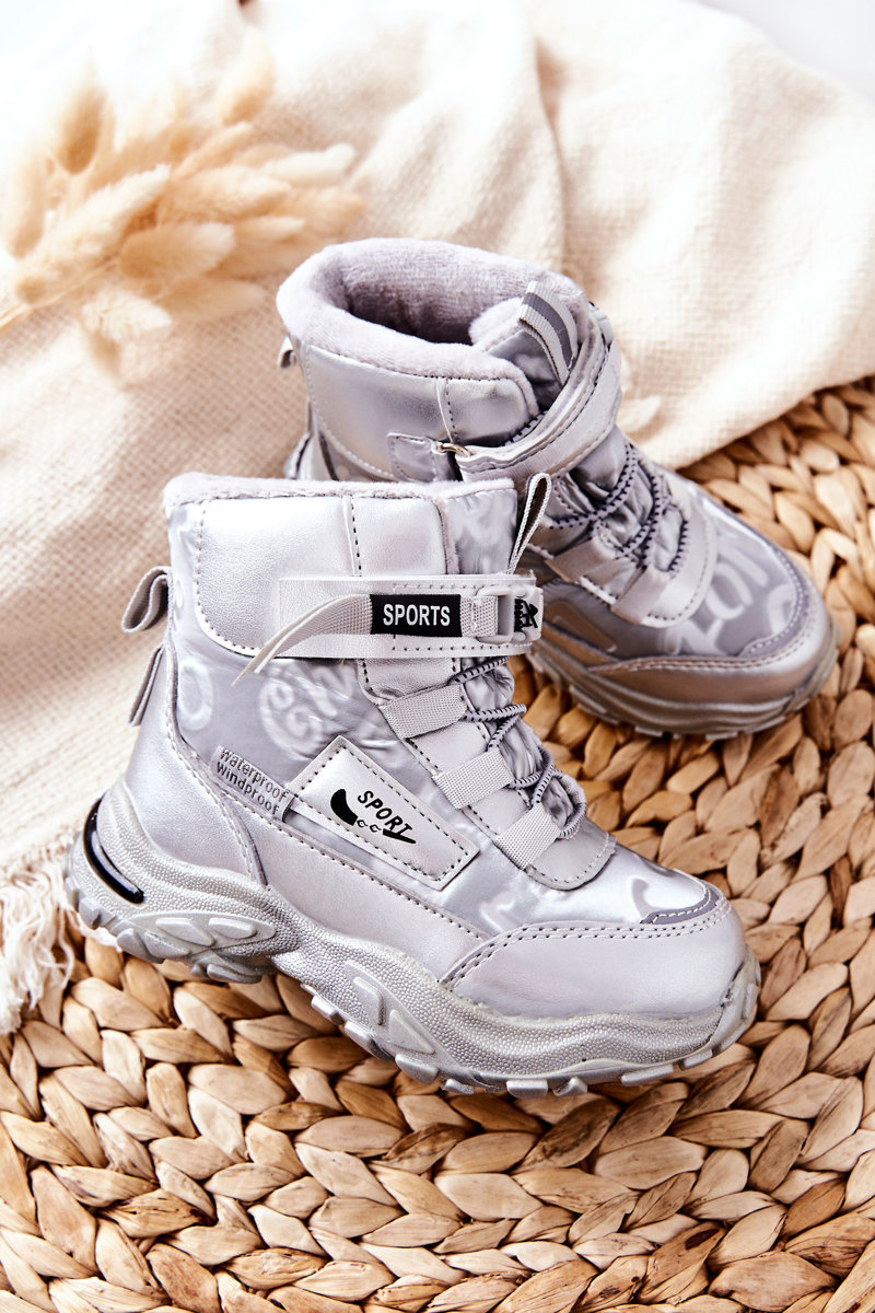 Girls silver outlet snow boots