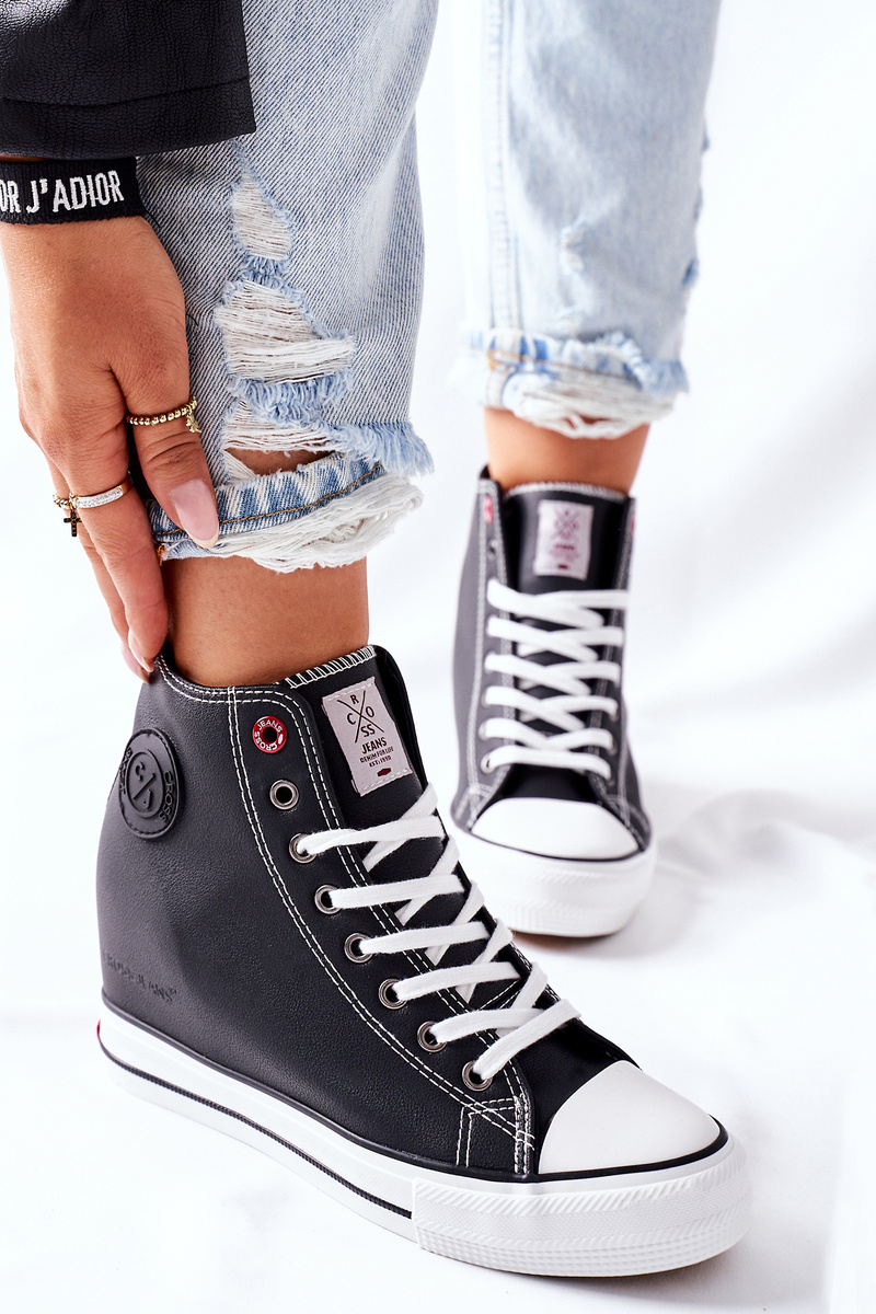 wedges sneakers converse black