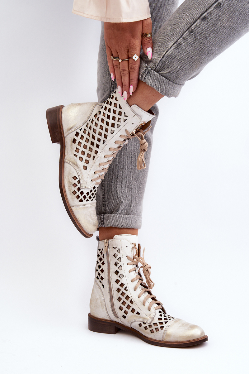 Perforated on sale leather booties