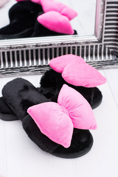 Black Women's Flip Flops Lu Boo Large Pink Floppy Cocards Floppy