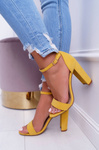 Women's Stiletto Sandals Suede Yellow Anastasie