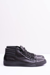 Men's Leather Tennis Shoes Black Torres