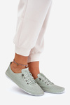 Ladies Leather Lace-Up Shoes Made Of Natural Leather Artiker 54C0833 Light Green