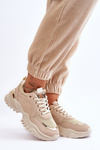 Buty Sportowe Klasyczne Platforma Beżowe Need It