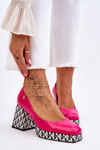 Fashionable Leather Pumps Laura Messi 2599 Fuchsia