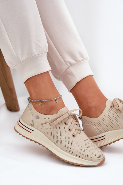 Leather Lightweight Women's Shoes Artiker 54C1759 Beige