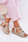 Women's Wedge Sandals With Decorations Light Beige Inblu RV000015