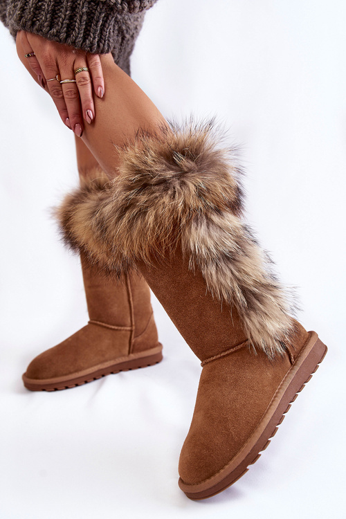 Women's Warm Suede Snow Boots Camel Balvin