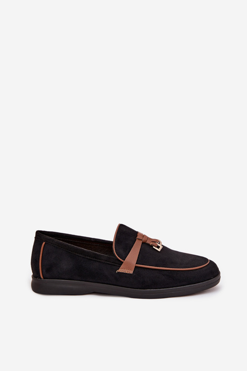 Damskie Mokasyny Loafersy Czarne Darwen