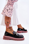 Patent Moccasins With Chain GOE LL2N4039 Black-Purple