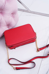 Ladies Handbag Over the Shoulder with Gold Chain Red