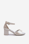 Leather Sandals with Heel Vinceza 23-20100 Silver