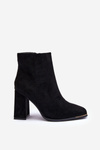 Heeled Suede Lined Boots Black Lamirena 