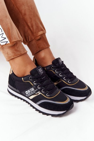Women's Sneakers Memory Foam Big Star HH274272 Black-Gold