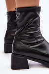 Women's Low Heel Black Ankle Boots Aphroteia
