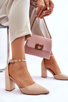 Suede Heel Pumps Beige Lexie