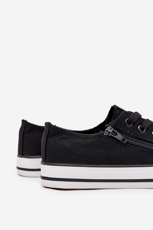 Children's Low Lace-Up Sneakers Black Margo