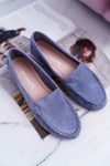 Women's Sergio Leone Suede Moccasins Light Blue Winted