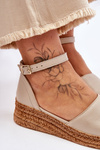 Women's Leather Espadrilles Sandals Beige Moise