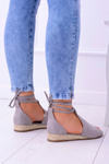 Grey Suede Sandals on Light Platform Espanoso