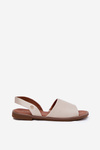 Women's sandals on flat heel eco leather beige Dereka