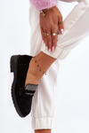 Women's Embellished Black Loafers Dananei