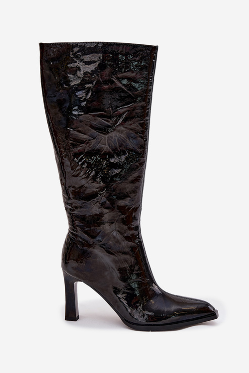 Decorated Patent Leather Women's Heels D&A MR880-055 Black