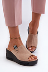 Women's Wedge Sandals Beige Vleni