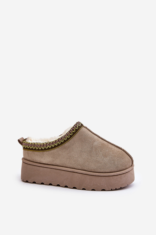 Women's Platform Winter Boots Insulated With Fur Green Straps