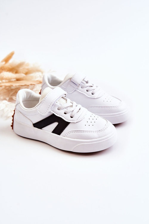 Children's Leather Low Sport Shoes Black And White Jessie