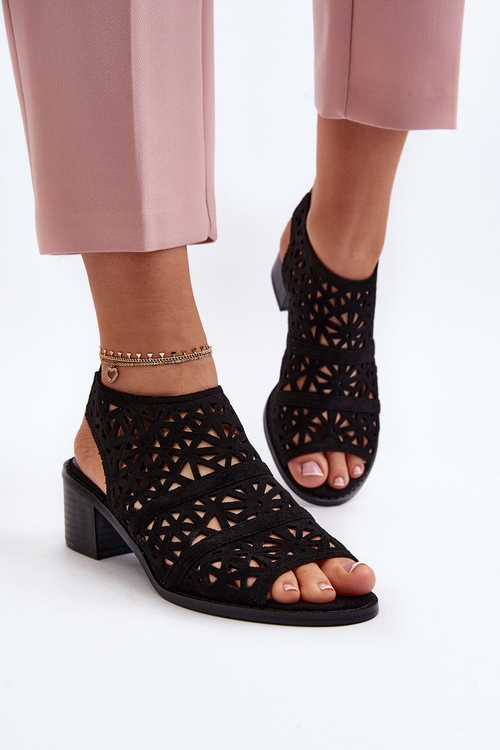 Black Open Toe Sandals Serapina