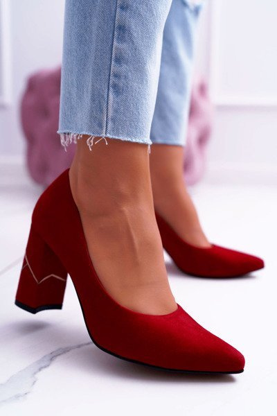 Laura Messi Women's Suede Red 2050 Tiffany pumps