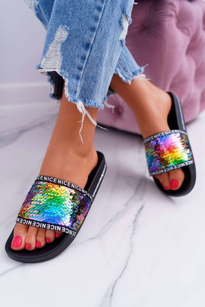 Women's Iridescent Nice Multiskirted Flip Flops
