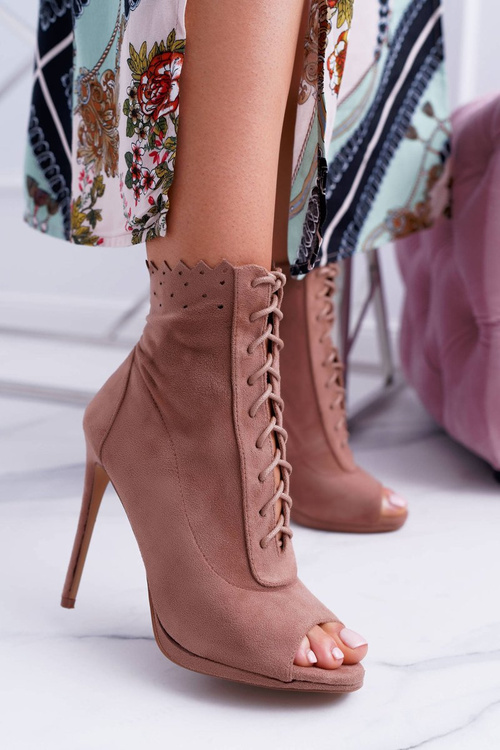 Lu Boo Lace-up Sandals Open Stiletto Boots Natasha