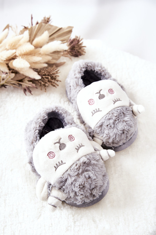 Dziecięce Papcie Baranek Szare Hollie