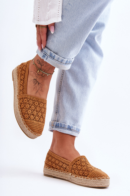 Women's Lace Espadrilles Camel One Lover
