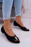 Women's Black Suede Ballerinas Portes