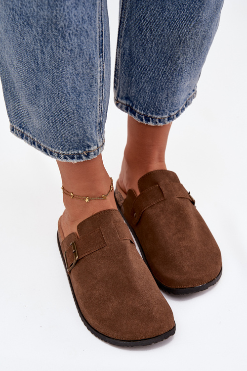 Women's slippers and platform slides with buckle Selio
