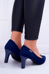 Women's Sergio Leone Navy Blue Suede pumps Orsola
