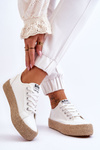 Fashionable Braided Sneakers Lee Cooper LCW-23-31-1796L White