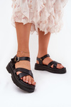 Ladies Platform Sandals Made Of Eco Leather Black Gevinniser