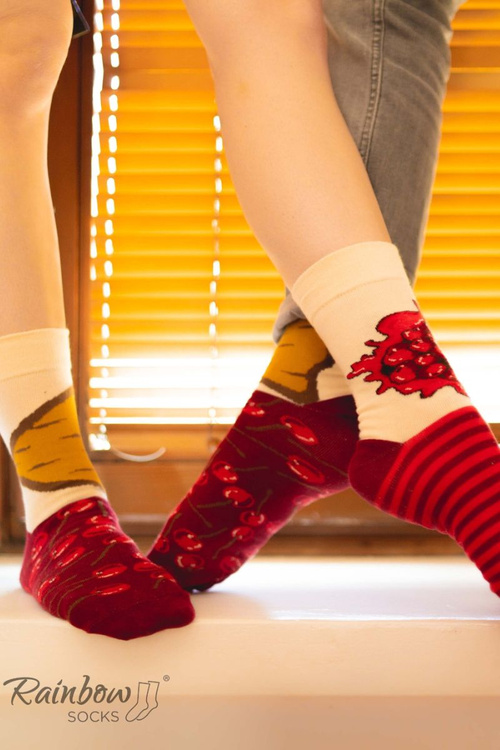 Rainbow Socks New York cheesecake with cherry 1 Pair