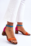 Low Heel Suede Sandals In Spots Multicolored Quincy