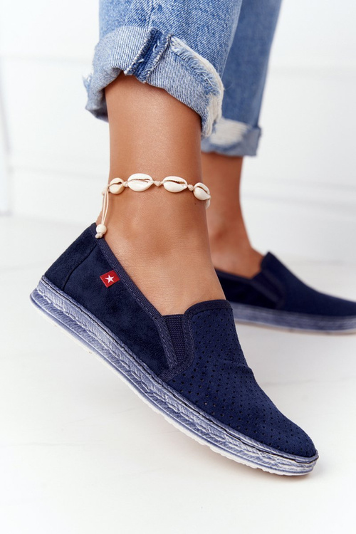 Espadryle Perforowane Big Star Granatowe HH276004 