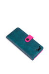 Women's Leather Zip Wallet Blue and pink Florience