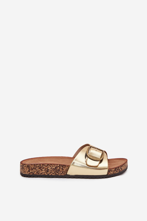 Women Sandals On Cork Platform With Buckle Golden Vianara