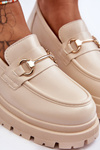 Women's Classic Moccasins On Platform Beige Miracle