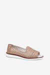 Leather perforated ballerinas with open toes S.Barski LR51-922 Gold
