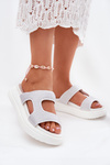 Embellished Women's Platform Sandals White Jestella